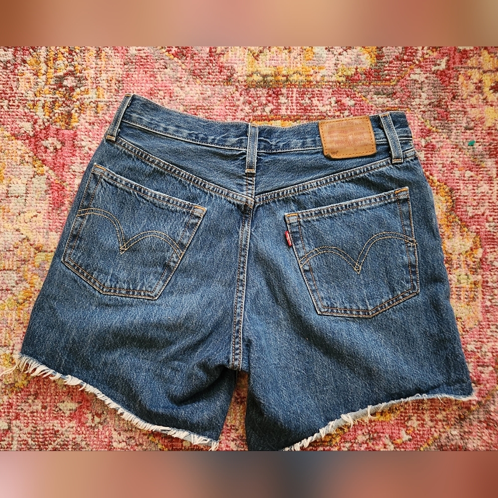 Levi's Medium Wash 501 Cut Off Denim Jean Shorts